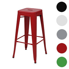 Sgabello bistrot Design Industriale HWC-A73 Metallo Verniciato Rosso
