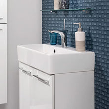 Fackelmann - Set di mobili da bagno 5 pezzi Lima con lavabo in ceramica 60 cm e specchio rotondo a LED