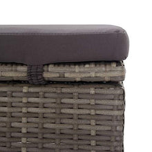 Festnight Lettino Prendisole con Tettuccio e Cuscino in Polyrattan Grigio Sedie a Sdraio da Giardino 195 x 60 x 110 cm Rattan Grigio + Cuscino Grigio Scuro