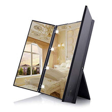 Specchio Trucco Portatile LED Light Makeup Mirror Vanity lights Compact Makeup Pocket mirrors Vanity Cosmetic hand folding led Lampada a specchio black
