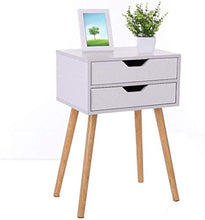 AIYIXUE - Comodino utile comodino con 2 cassetti, comodino per camera da letto, comodino, facile da riporre comodino, bianco