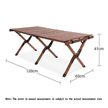 SCDXJ Tavolo da Esterno Giardino，Legno Massiccio tavolino pieghfnole，Adatto per Campeggio, Barbecue, Balcone,Brown-120 * 60 * 41cm