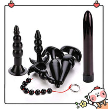 CareUToo Deluxe Backyard Silicone Änàles Plǚg Massager 7 Pezzi Set Nero