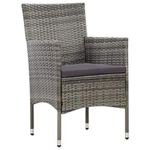 Tidyard Set Divani da Giardino in Polyrattan, Set di Mobili da Giardino, Set Divano Esterno con Cuscini Grigio 4 pz