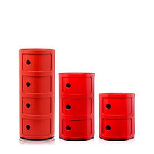 Kartell Componibili - Contenitore fisso con 4 elementi, Ø 32 cm, altezza 77 cm, colore: Rosso