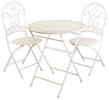 Set Tavolo e 2 Sedie da Giardino in Metallo Ragusa Avorio