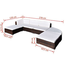 vidaXL Divano da Giardino 16 pz in Polyrattan Esterni Marrone Sofa con Cuscini