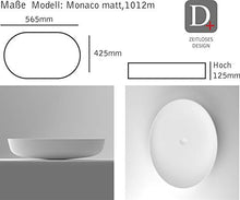 SCHWAN SPA - Lavabo da appoggio, modello Monaco, 565 x 425 x 125 mm, colore: Bianco opaco