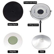 SWAWIS Specchio Ingranditore 7X, Specchio Trucco con Luci LED, Specchio da Tavolo Rotazione a 360°, Regolabile in Altezza, per Bagno e Viaggio