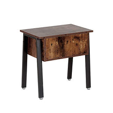 Beliani Comodino Stile Industrial Rustico Legno Scuro Gambe in Ferro Vonore