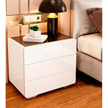 Comodino Semplice e Moderno Dipinto di Bianco Camera da Letto 3 Strati Semplice Contenitore Piccolo Armadio con Cuscinetto 300KG-56x42x50cm FANJIANI
