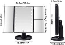 Specchio da bagno, anti-appannamento, specchio da Specchio da bagno a led illuminato impermeabile, specchi per il trucco a domicilio 22 LED luce touch screen flessibile ingrandimento per ingrandimento