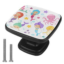Sirena e pesce Pomelli per Porta Set di 4 Pomelli per Mobili Manopole per Cassetti Cucina Armadio Vetro