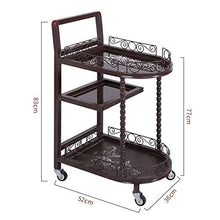 ZHFZD Carrello con Staffa in Metallo, Carrello per Parrucchiere per Parrucchiere Parrucchiere Strumento Medico 52 × 36 × 83 cm (Colore: Marrone)