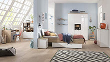 Meubletmoi - Armadio a 3 ante, 3 cassetti e 2 nicchie, in legno chiaro e bianco, design moderno, collezione Gabriel
