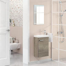 24010555 Baikal - Mobile con lavabo e Specchio Toilette, Legno di Rovere Grigio