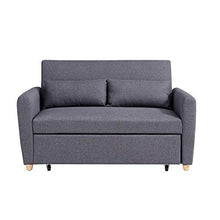 Mobilier Déco Kaya Letto Divano Tessuto, Grigio Scuro, Due Posti