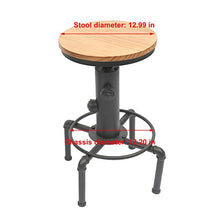 Aohuada - 2 sgabelli da bar vintage, design industriale, altezza regolabile, 60-80 cm