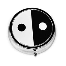 Yin Yang, contenitore rotondo per pillole a 3 scomparti, in metallo, per medicina e vitamina