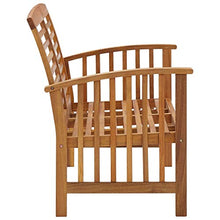 Panchina da giardino in legno massiccio di acacia, 119 cm