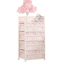 Yyqx Comodino Comodino in Paglia da Giardino Moderno con cassetto Laterale in Rattan Comodini Letto