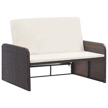 Set di 2 sedie da giardino con cuscini in polyrattan marrone - Arredi Casa