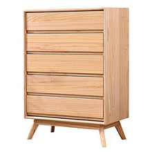 ZzheHou Cassettiera Night Stand Camera Bagagli Comodino 5 Cassetti Governo di Immagazzinaggio Robusto Durevole Semplice E Grazioso (Color : Natural, Size : 65x36x92CM)