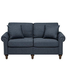Beliani Divano 2 Posti in Tessuto Grigio Scuro Stile Chesterfield Schienale Basso Otra