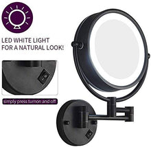 WZDD Specchio per Trucco da Parete, Specchio Ingranditore X10 con Luce LED, Specchio Cosmetico per Il Bagno, Specchio da Parete Rotondo