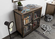 MASSIVMOEBEL24.DE Heavy Industry #247 Credenza in Legno di Mango e Ferro - Laccato Marrone - 90x40x90