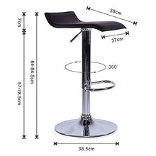 dibea - Set di 2 sgabelli da bar in finta pelle, girevoli a 360°, regolabili in altezza, colore: Nero