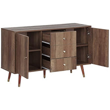 Beliani Credenza Rustica con Cassettiere ed Ante in Legno Chiaro Ulika