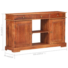 vidaXL Credenza 135x35x75 cm in Legno Massello di Acacia