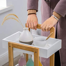 BLWX LY Carrello a 3 Piani di Piccole Dimensioni con Ruote ， Utilità Carrello Organizer Rack di stoccaggio for casa e Ufficio ， Facilità di Montaggio ， bambù
