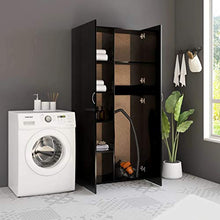 FAMIROSA Armadietto Nero 80x35,5x180 cm in Truciolato