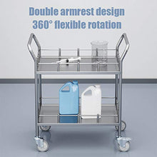 Carrello Da Laboratorio In Acciaio Inossidabile 201 A Doppio Strato, Parapetto Rinforzato, Carrello Da Laboratorio Silenzioso, Non Magnetico, Antistatico, Resistente Agli Acidi E Agli Alcali, Carrel
