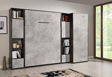 Venatura Store Letto a Scomparsa alla Francese, Easy Bed by, Grigio/Quercia