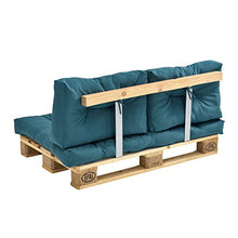 [en.casa] Divano Paletta Euro-sofá - a 2 posti con Cuscino - [Turchese] Set Completo incl. Schienale
