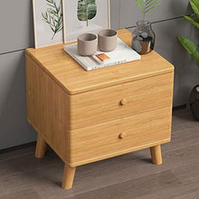 WALNUTA Comodino in Legno massello Armadio Camera da Letto dal Design Semplice e Moderno, Comodino Doppio cassetto