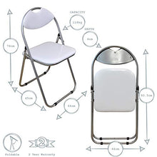 Harbour Housewares Sedia Pieghevole da Ufficio Imbottita - Bianco - 4 Pezzi