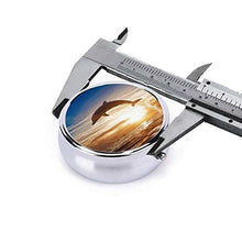 Scatola rotonda per medicina portatile, mini portapillole in metallo, dispenser per pillole, borsa da tasca, regalo da viaggio, delfino tramonto