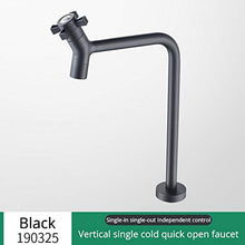 LMH nero alto bacino lavabo rubinetto singolo bagno lavabo lavabo lavabo rubinetto miscelatore rubinetto singolo acqua fredda lavabo crane rubinetto rubinetto bagno rubinetto ( Dimensione : 190323 )