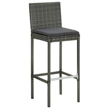 FAMIROSA Sgabelli da Bar con Cuscini 4 pz Grigi in Polyrattan-3438