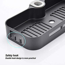 zhoul piatto doccia multifunzione, mensola portaoggetti per asta doccia nera opaca con accessorio da bagno supporto per soffione doccia