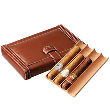 Jia He Scatola di sigari Cigar Box, Cigar Humidor Cigar Box Portatile Portable Legno di Cedro Cigar Set può Contenere 4 (Size : 21.5x15.2x4.2cm)