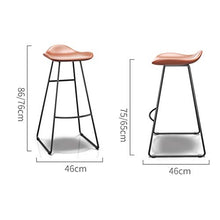 Bar Stool Nordic Style Bar sedia della cucina della casa sedia creativo Bar Stool, 2 pezzi (Color : Brown, Size : 75CM)