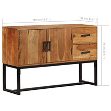 vidaXL Credenza Marrone 110x30x70 cm in Legno Massello di Acacia
