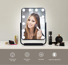 LOVEHOUGE Specchio Hollywood con 3 modalità di Illuminazione,12 Luci A LED,Specchio Cosmetico con Touch Control per Tavolo da Trucco (Include Alimentatore)