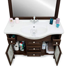 Shop Chic Arredo bagno in legno in stile classico noce con lavabo ante e cassetti