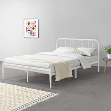[en.casa] Struttura Letto in Metallo con Testiera e Pediera 140 x 200 cm Letto Francese/Matrimoniale - Bianco